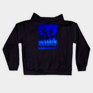 blue trees Kids Hoodie